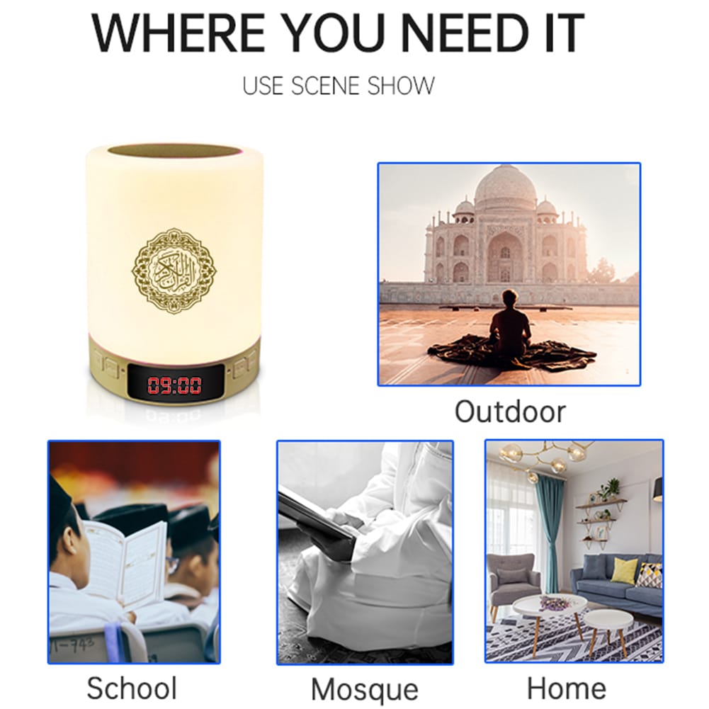 Muslim Gifts Bluetooth Quran Speaker Night Light Digital Mp3 Player ...