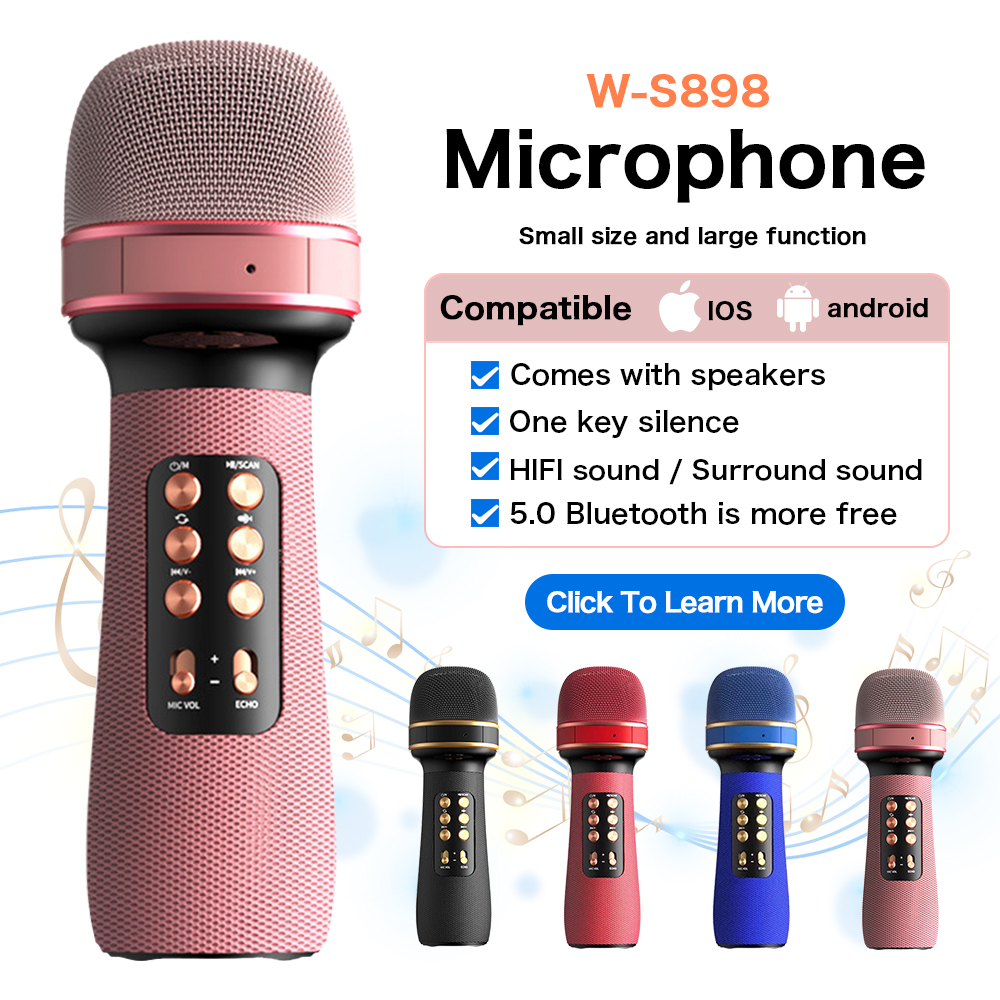 Wireless portable karaoke column microphone with voice change for ...