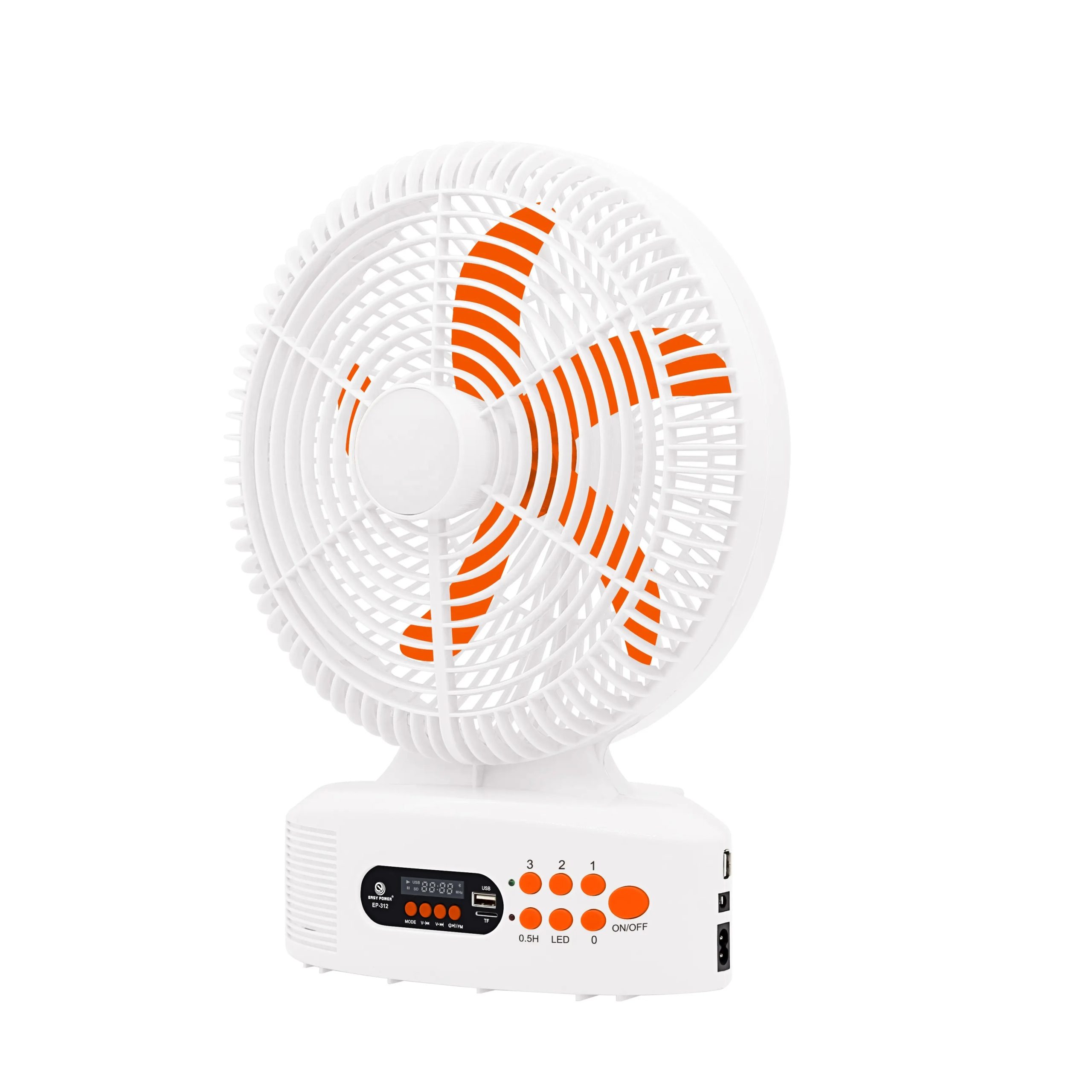 Easy Power 12 inch 5 Blades Solar Fan AC-DC Rechargeable Fan With ...