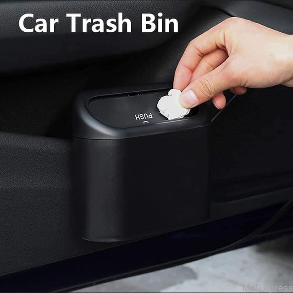 Leakproof Mini Car Trash Bin with Lid – Hanging Vehicle Garbage Can ...