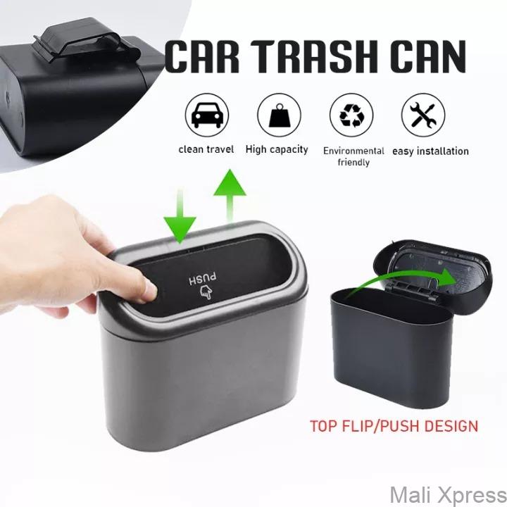 Leakproof Mini Car Trash Bin with Lid – Hanging Vehicle Garbage Can ...