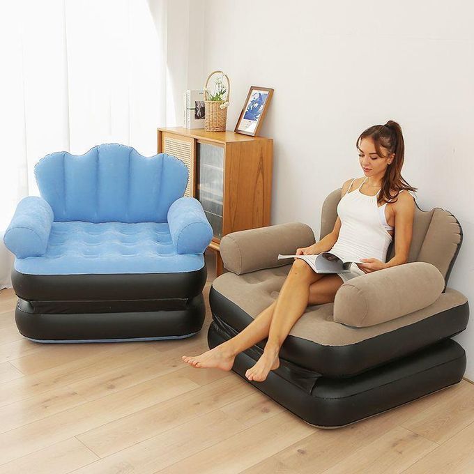 Portable Inflatable Sofa Bed Couch Lazy Sofa Inflatable Bed Double ...